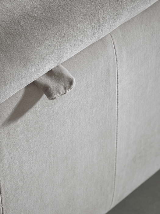 Fluted Velvet Blanket Box - Light Grey