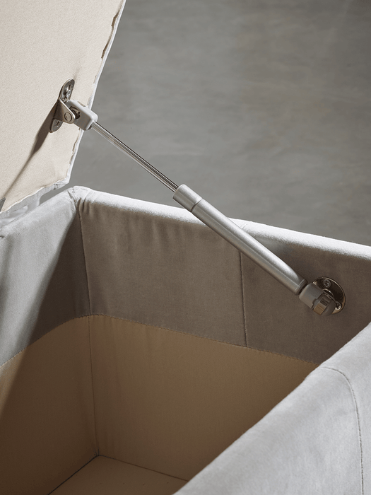 Fluted Velvet Blanket Box - Light Grey