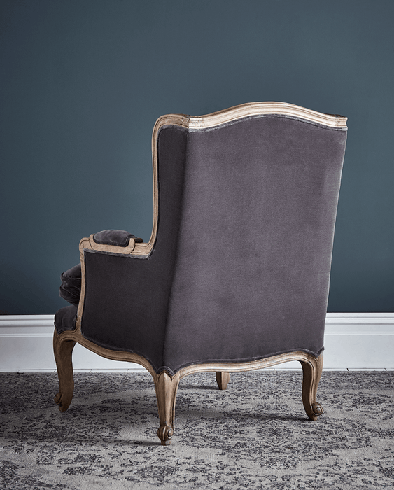 Hand Carved Occasional Chair - Grey