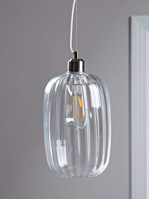 Fluted Glass Pendant - Clear