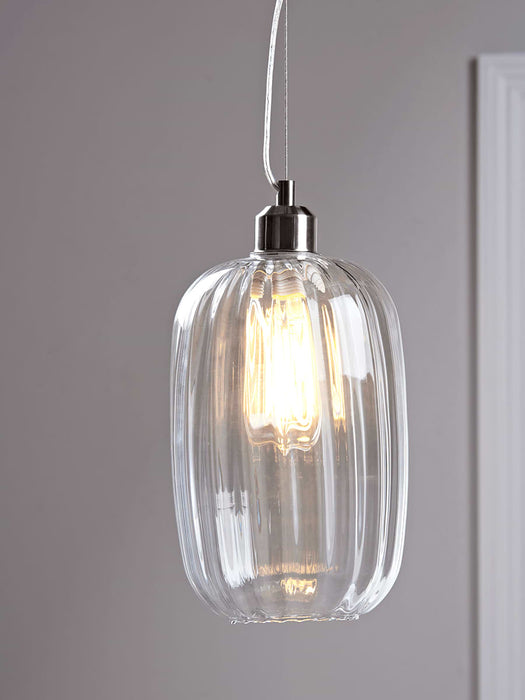 Fluted Glass Pendant - Clear