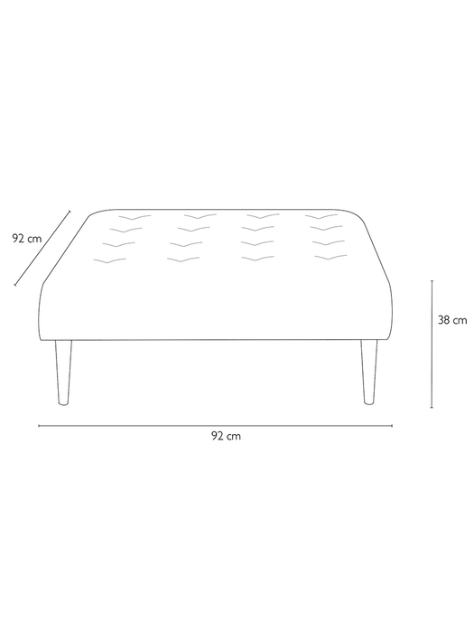 Marlborough Ottoman - Slate Cotton Velvet