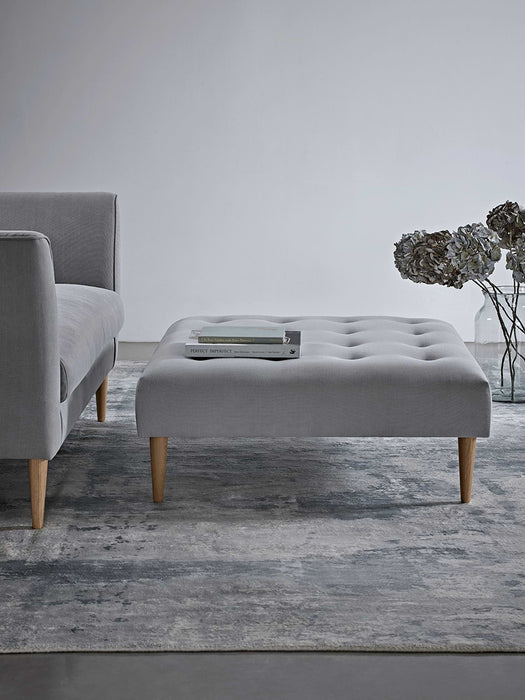 Marlborough Cotton Ottoman - Grey