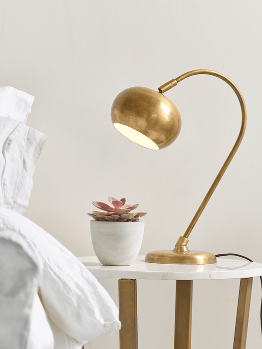 Curved Brass Table Lamp