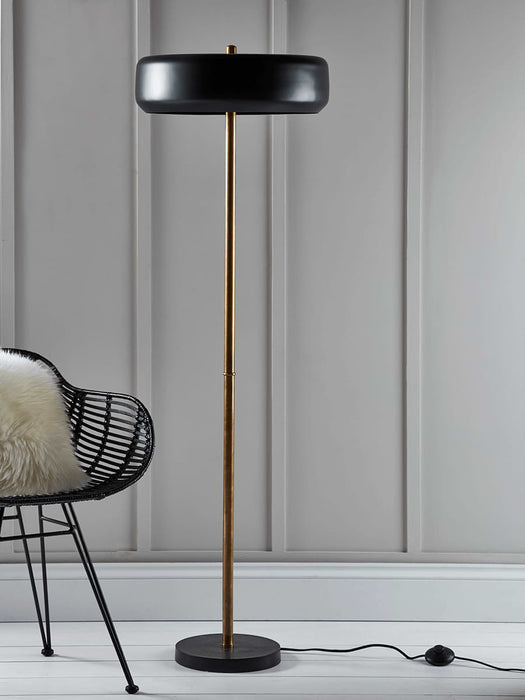 Black & Brass Club Floor Lamp