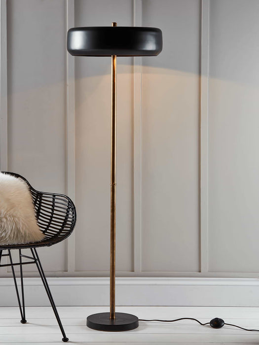 Black & Brass Club Floor Lamp