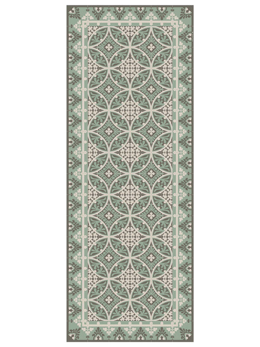 Geometric Tile Vinyl Runner- Green