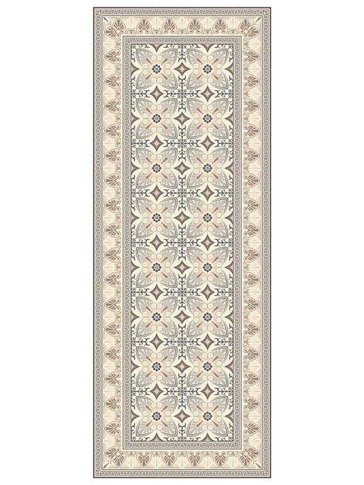 Geometric Tile Vinyl Runner- Grey
