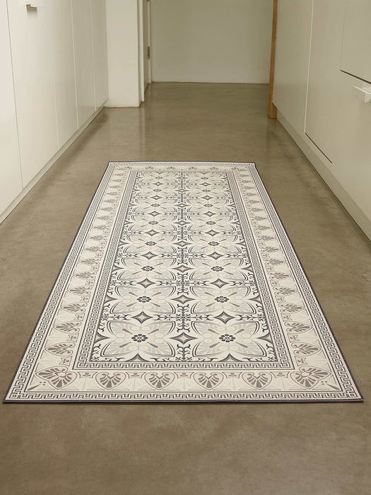 Geometric Tile Vinyl Runner- Grey
