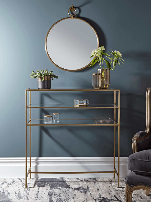 Gold Glass Console Table