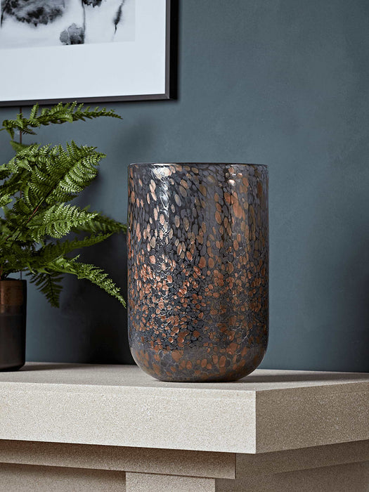 Grey & Copper Speckled Vase