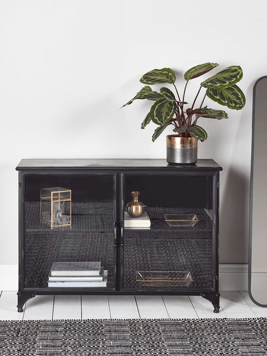 Black Iron Display Cabinet - Low
