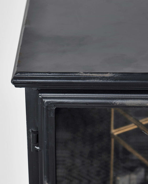Black Iron Display Cabinet - Low