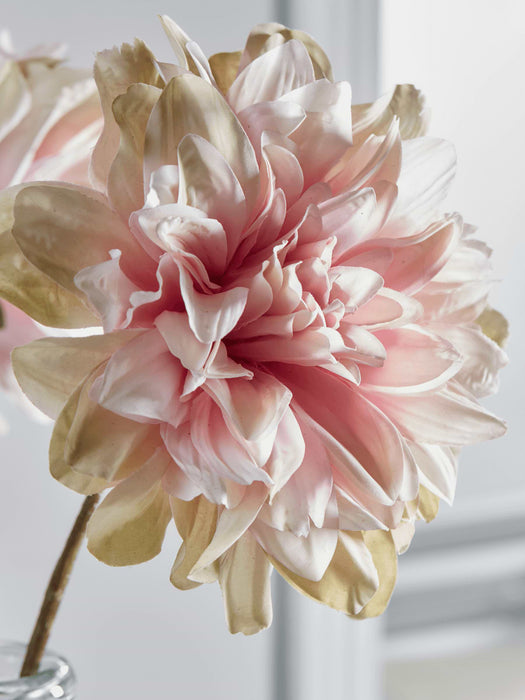 Three Faux Large Dahlia Stems - Blush