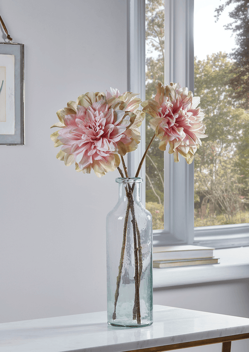Three Faux Large Dahlia Stems - Blush
