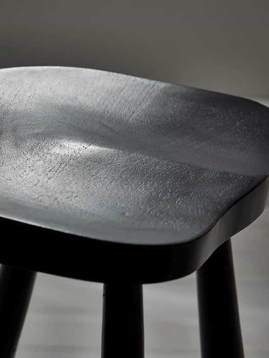 Carved Mango Stool - Black