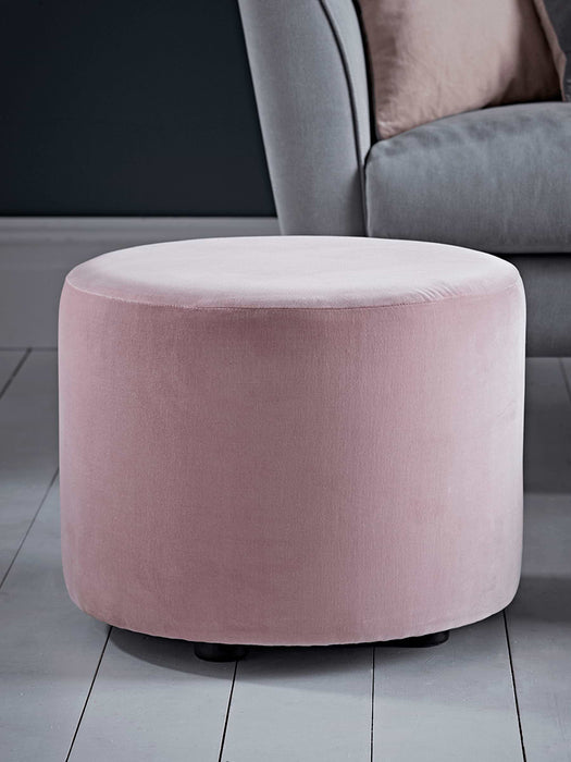 Farleigh Ottoman - Blush Cotton Velvet