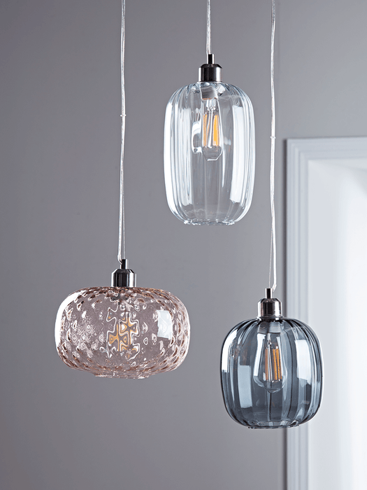 Fluted Glass Pendant - Clear