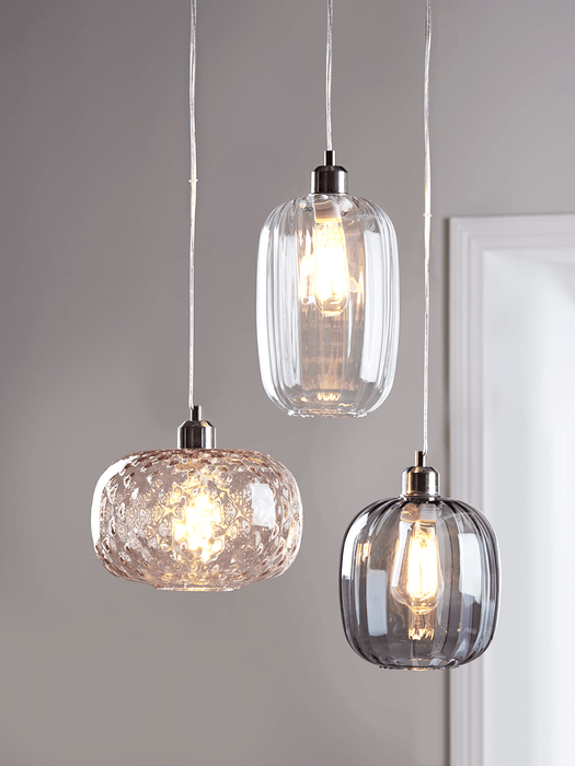 Fluted Glass Pendant - Clear
