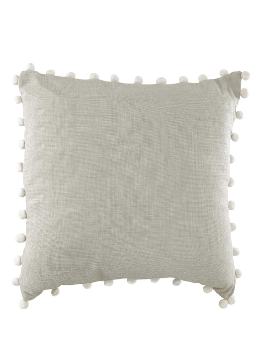 Pom Pom Cushion - Pale Grey
