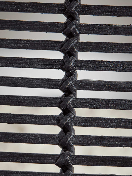 Flat Rattan Cone Bench - Black