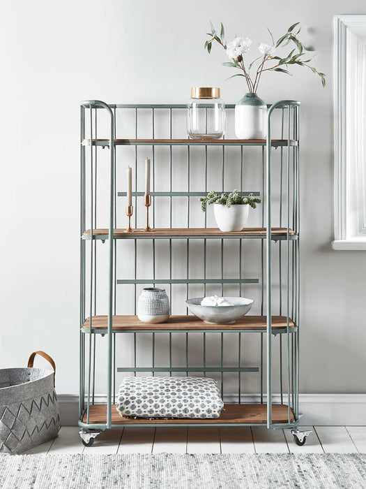 Rustic Green Shelf Trolley- Large