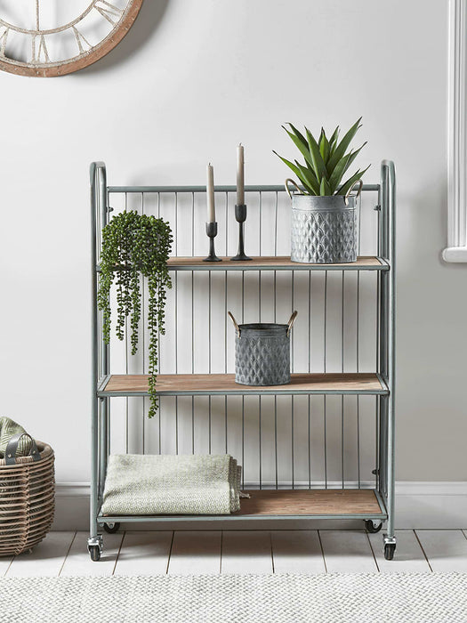 Rustic Green Shelf Trolley- Small