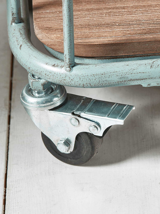 Rustic Green Shelf Trolley- Large