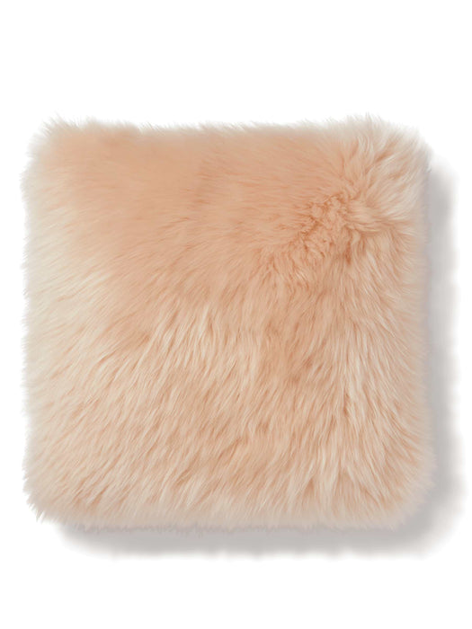 Sumptuous Sheepskin & Leather Cushion - Blush