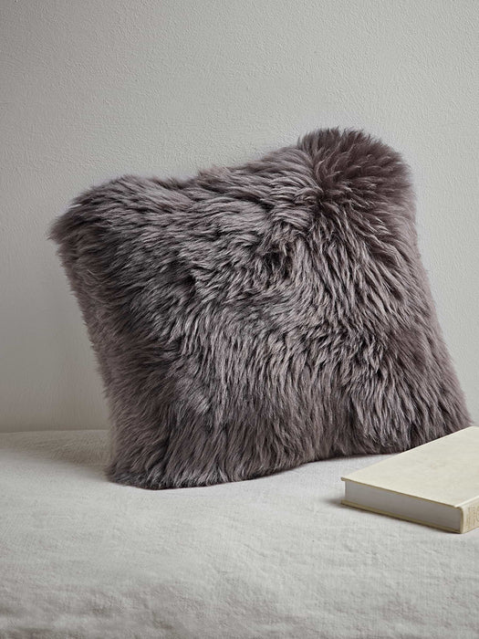 Sumptuous Sheepskin & Suede Cushion - Mink