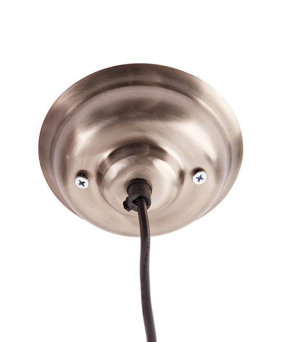 Antique Silver Fluted Industrial Pendant