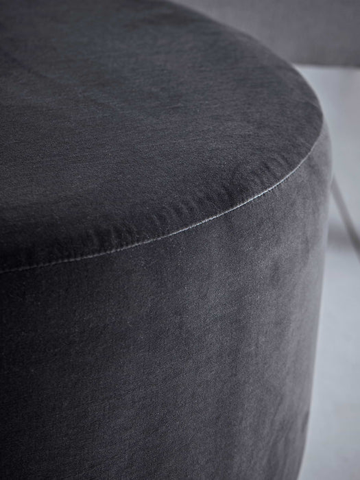 Penleigh Ottoman - Slate Cotton Velvet