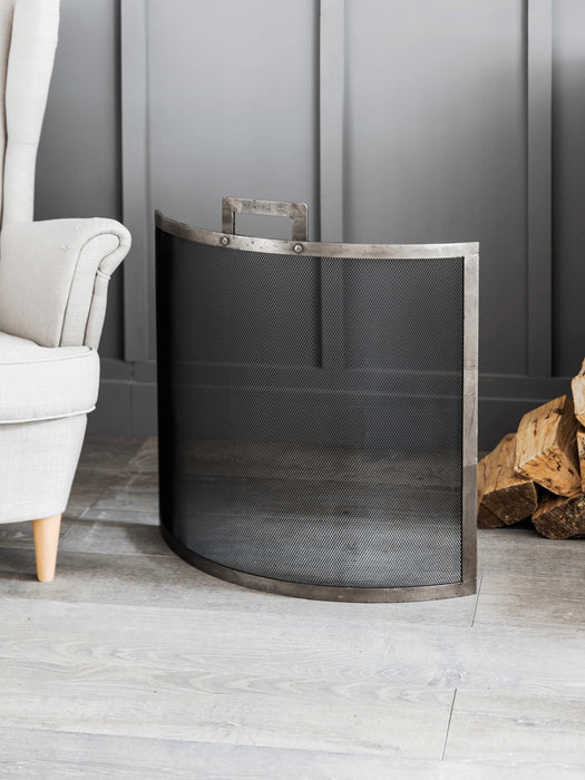 Burnished Steel Fire Screen - Small