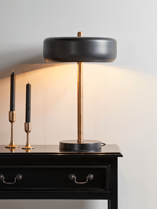 Black & Brass Club Table Lamp