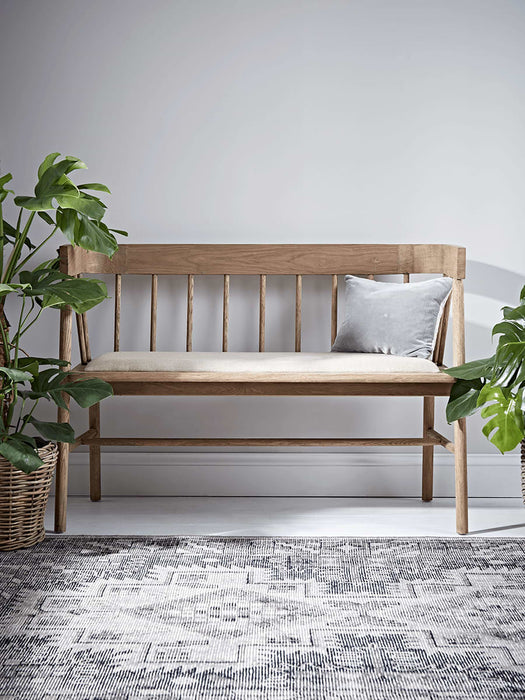 Upholstered Oak Bench