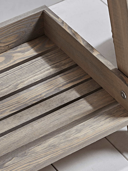 Rustic Wooden Ladder Shelf - Wide