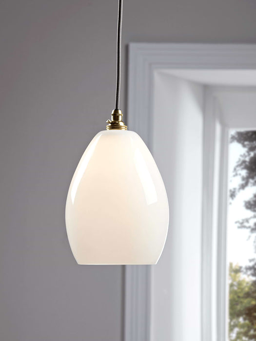 Handcrafted Glass Dome Light - White