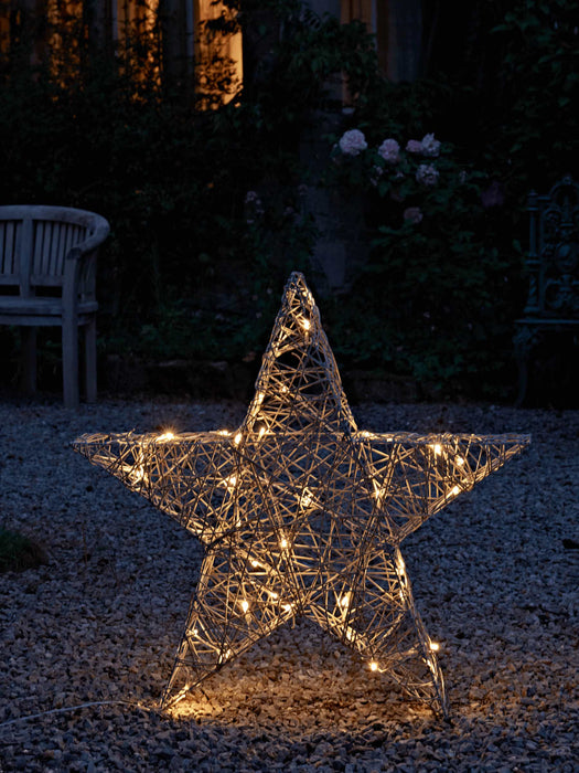 Faux Rattan Light Up Star - Large