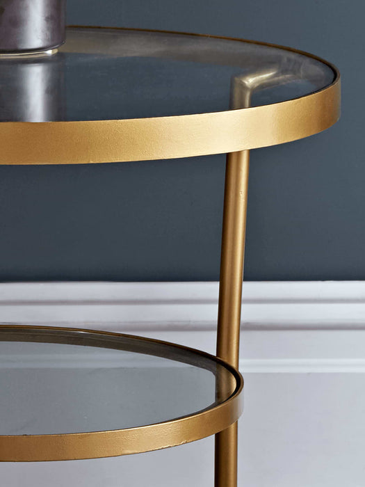Round Brass Side Table