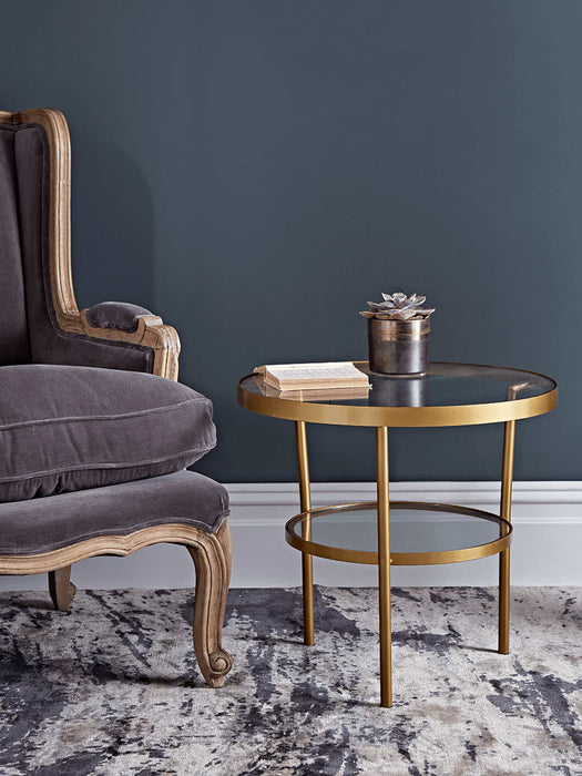 Round Brass Side Table