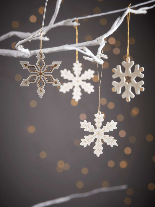 Twenty Four Wooden Snowflakes