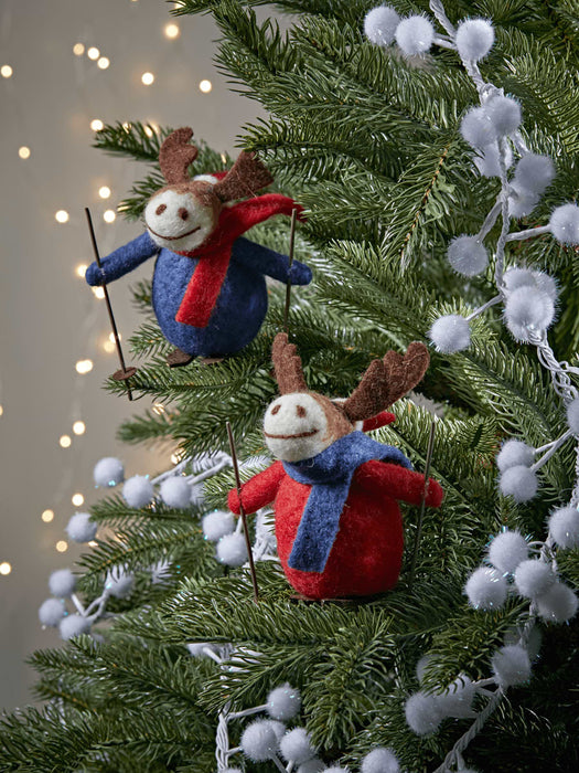 Two Felt Moose