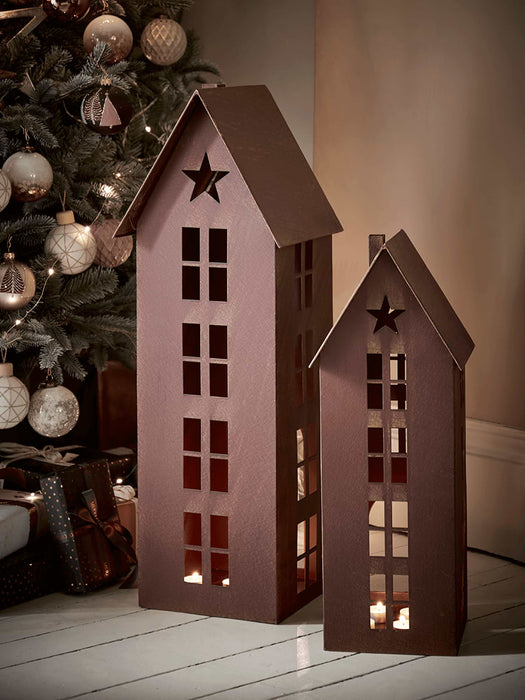Two Rust Tea Light Houses