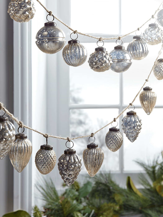 Two Vintage Glass Bauble Garlands