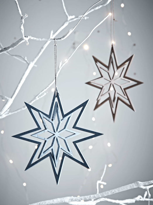 Two Wooden Silhouette Stars