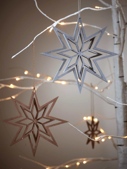 Two Wooden Silhouette Stars