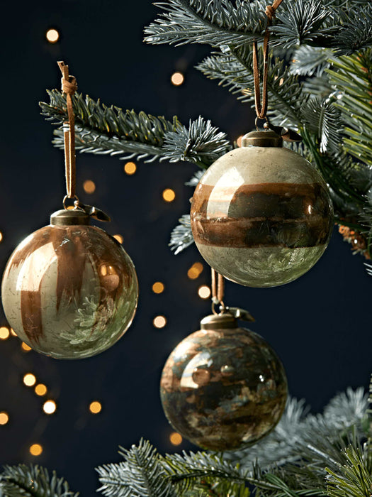 Six Bronze Lustre Baubles