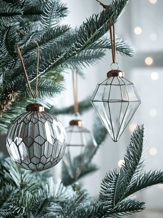 Six Diamond Drop Baubles