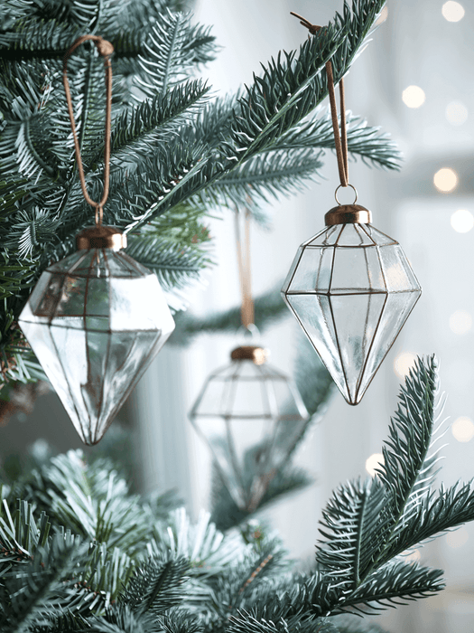 Six Diamond Drop Baubles