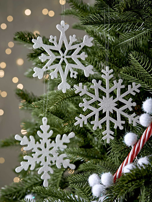 Six Snowflake Hanging Decorations